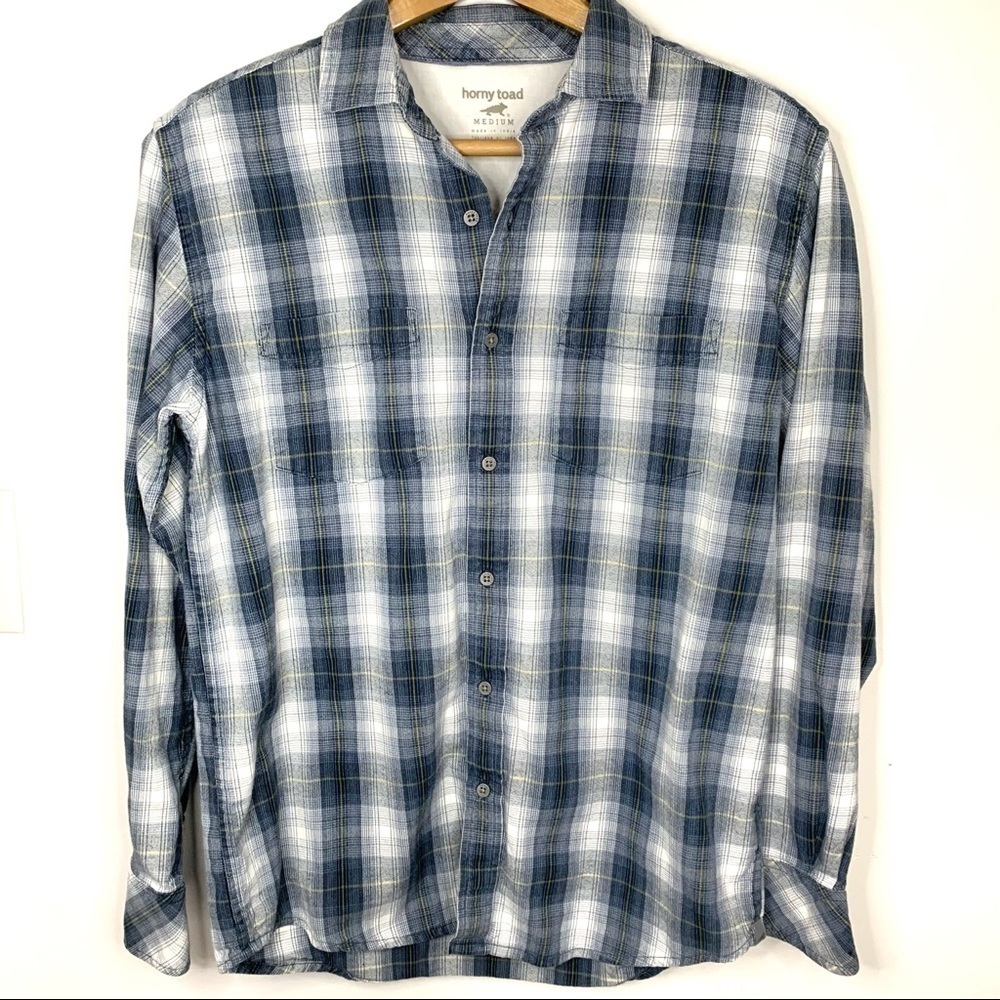 Horny Toad Plaid Long Sleeve Button Down Size Medium